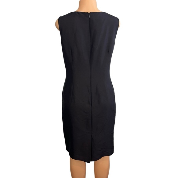 Talbots Dark Navy Blue Silk Shantung Shift Dress - Picture 4 of 8